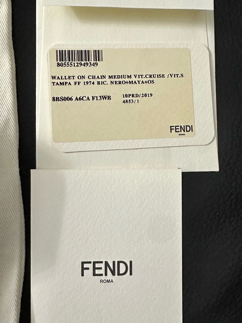 Fendi Black, Brown & Red FF Logo Wallet on Chain Envelope - Picture 3 of 13